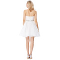 Grace Karin Mid-Thigh Strapless Sequins White Voile Cocktail Dress GK000143-1